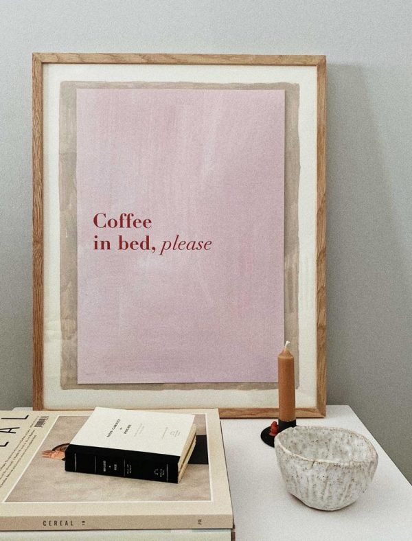 coffee in bed print