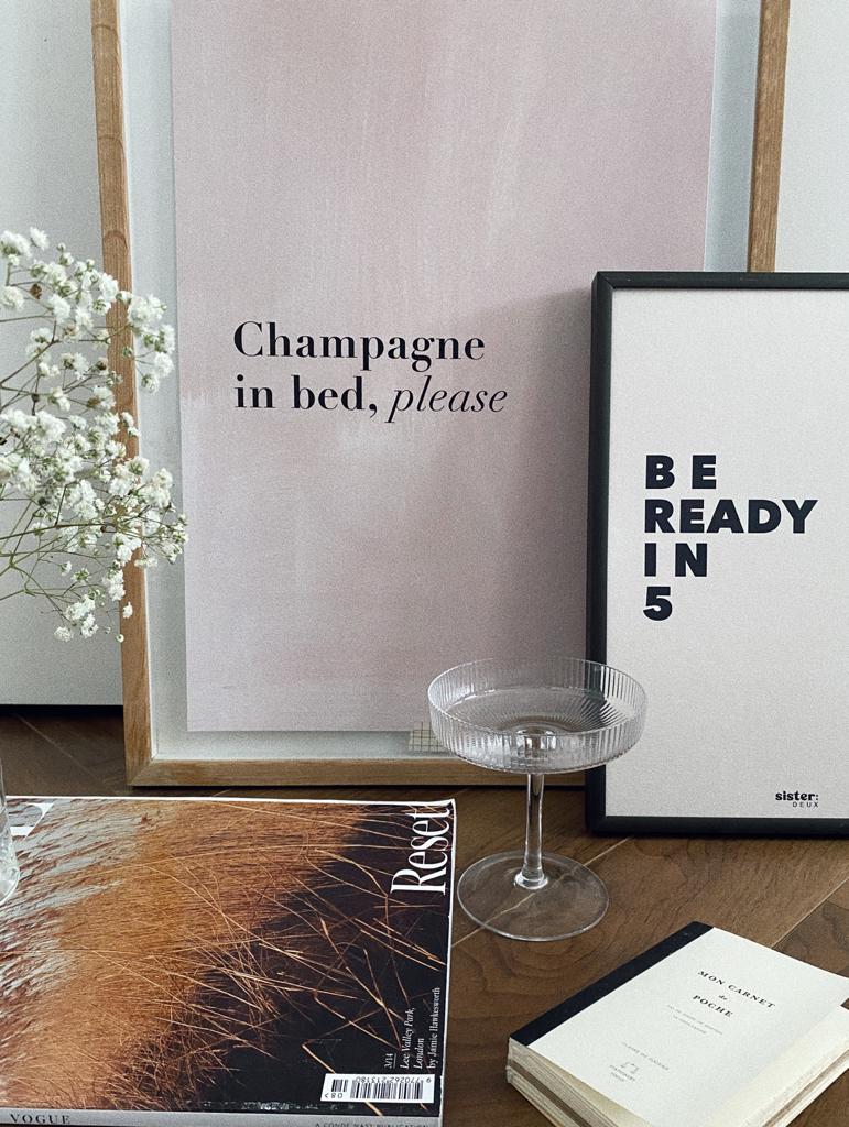 Champange in bed please art print