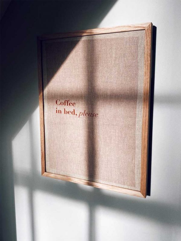 coffee in bed please linen print