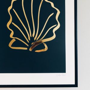 Gold foil shell art print